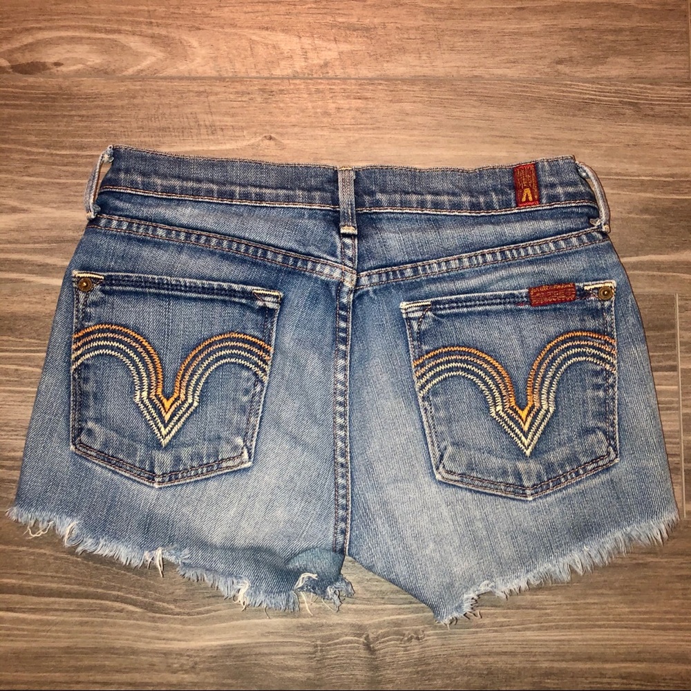 7 For All Mankind Raw Hem Shorts 27